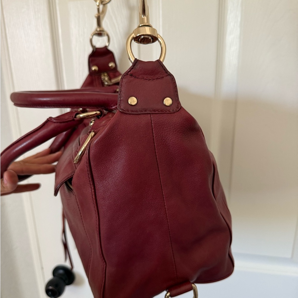 Rebecca Minkoff M.A.B Morning After Bag Leather Satchel Burgundy - Picture 5 of 7